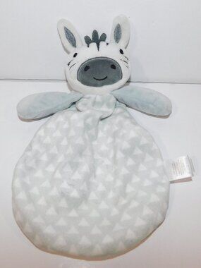 Activities by Baby Mode Zebra Crinkle Security Blanket Gray White Triangles Baby